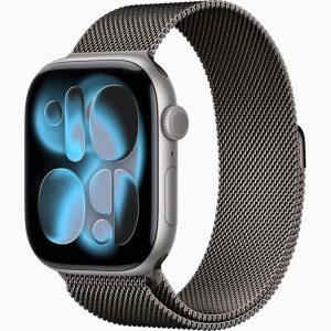 Apple Watch Series 11 太空灰鋁金屬 46mm GPS 石板色不銹鋼米蘭網織手環 S/M《香港行貨 全新未開封》(如圖片色)